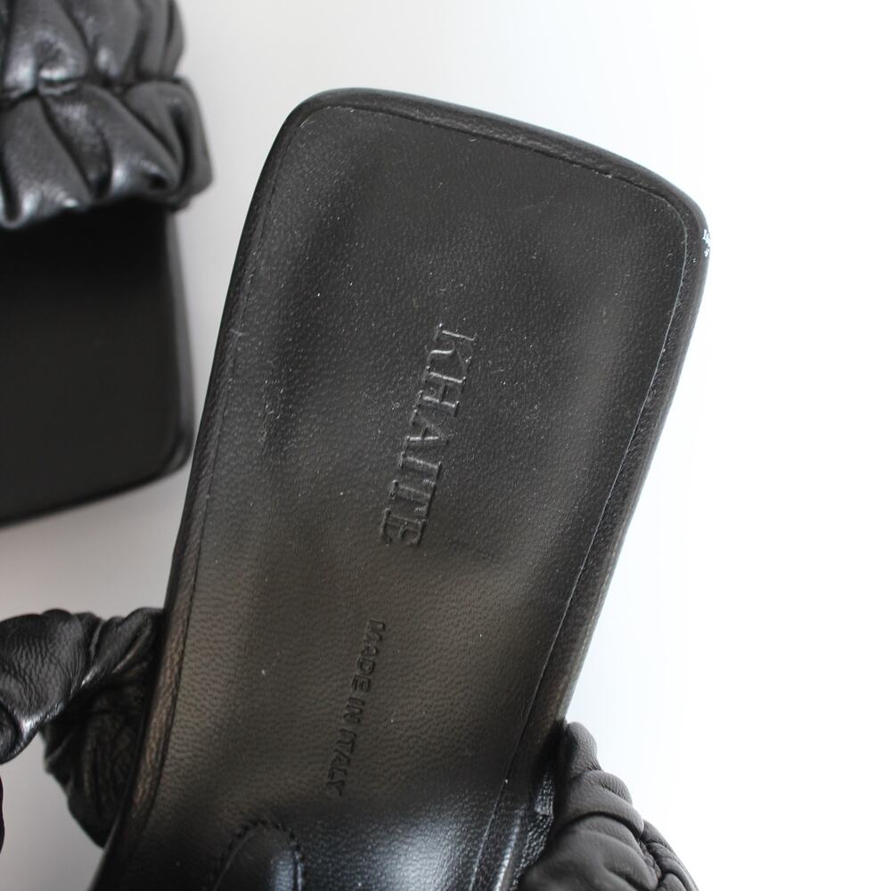 Khaite Lexington Black Ruched Leather Kitten-Heel Sandals (two different sizes) - Picture 7 of 16